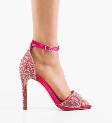 Sandale cu toc Zeda Fuchsia