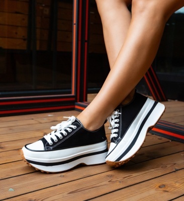 Sneakers dama Marble Negri