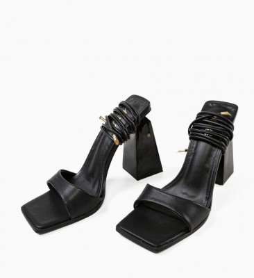 Sandale cu toc Adison Negre