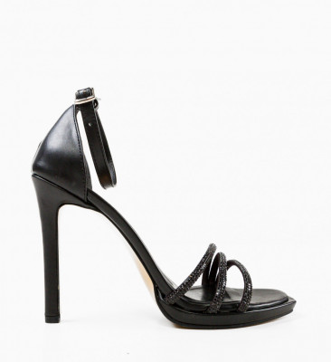 Sandale cu toc Aprey Negre