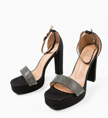 Sandale cu toc Chus Negre