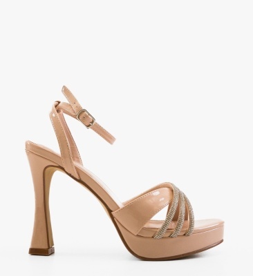Sandale cu toc Menty Nude