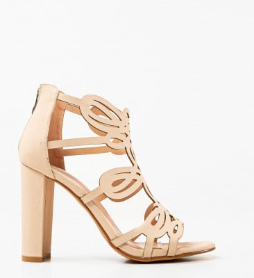 Sandale cu toc Meritxell Bej