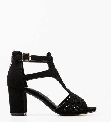 Sandale cu toc Minison Negre 2