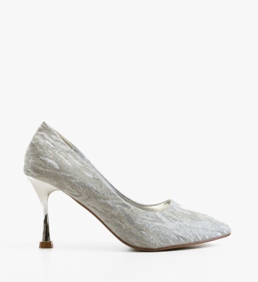 Pantofi dama cu toc Coral Argintii