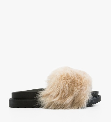 Papuci dama Puffu Bej
