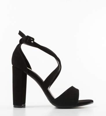 Sandale cu toc Adeline Negre