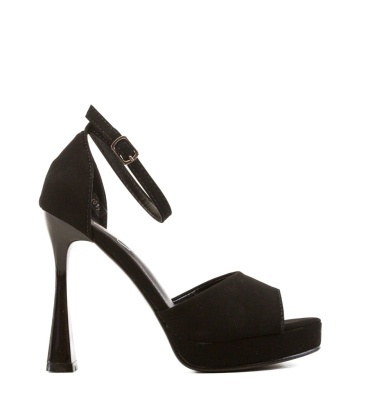 Sandale cu toc Bushra Negre