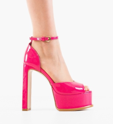 Sandale cu toc Carol Fuchsia