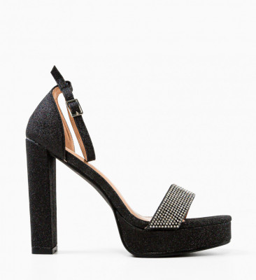 Sandale cu toc Chus Negre