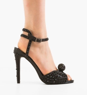 Sandale cu toc Genetor Negre
