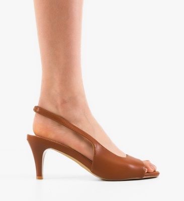 Sandale cu toc Gergy Camel
