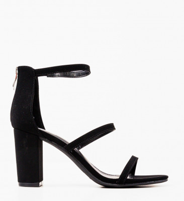 Sandale cu toc Hazel Negre