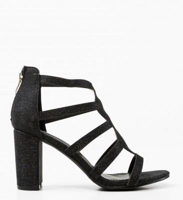 Sandale cu toc Hoshino Negre 2
