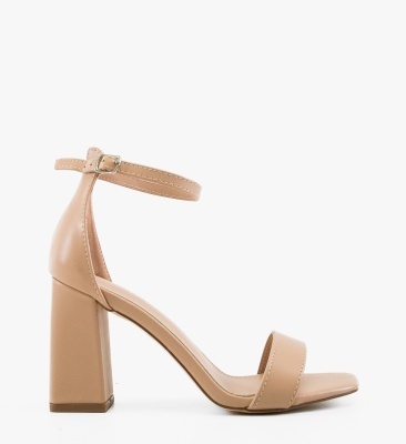 Sandale cu toc Lauy Nude