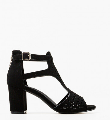 Sandale cu toc Minison Negre 2