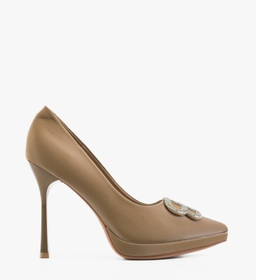 Pantofi cu toc Dandra Camel