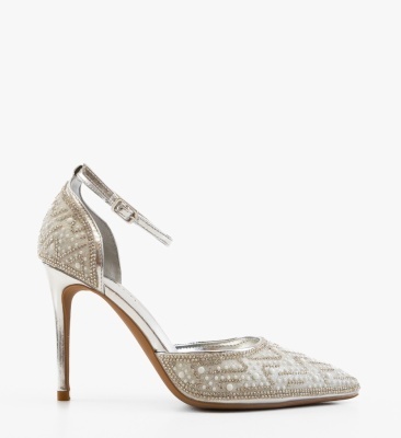 Pantofi cu toc Regal Argintii