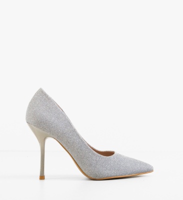 Pantofi stiletto dama Moham Argintii