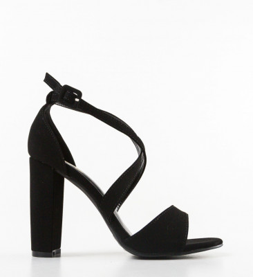 Sandale cu toc Adeline Negre