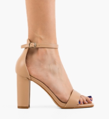 Sandale cu toc Crane Nude