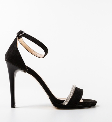 Sandale cu toc Crimson Negre