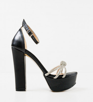 Sandale cu toc Delya Negre 3