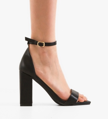 Sandale cu toc Elodie Negre
