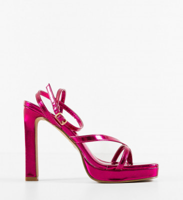 Sandale cu toc Lelesa Fuchsia