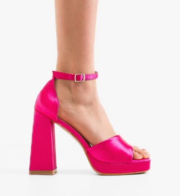 Sandale cu toc Mills Fuchsia