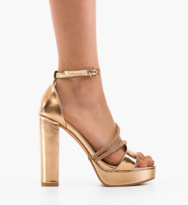 Sandale cu toc Poppy Bronze