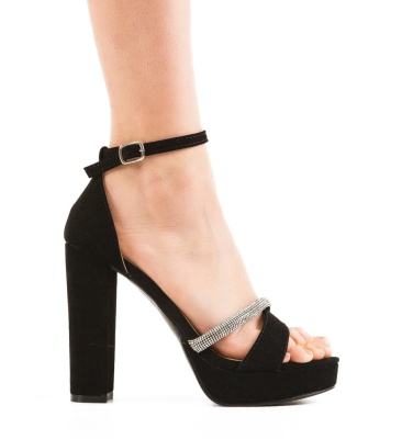 Sandale cu toc Samia Negre