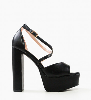 Sandale cu toc Stella Negre