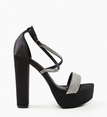 Sandale cu toc Taniqua Negre