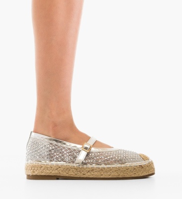 Espadrile dama Vera Argintii