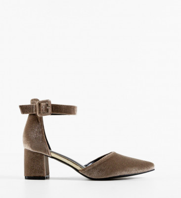 Pantofi cu toc Saif Khaki
