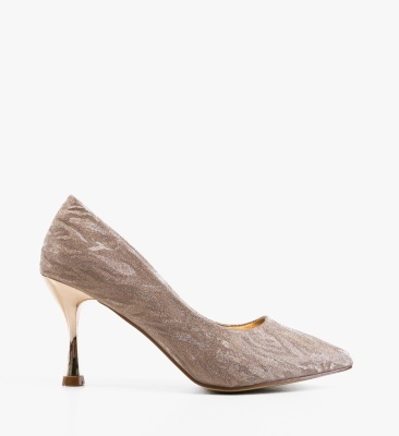 Pantofi dama cu toc Coral Aurii