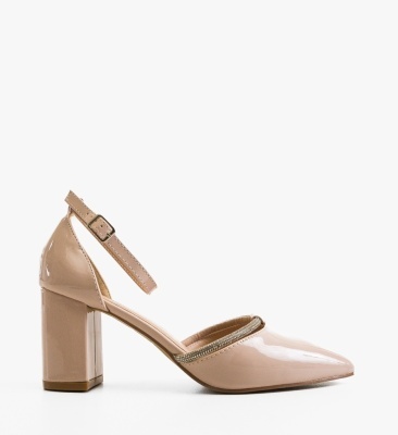 Pantofi dama cu toc Delores Beige
