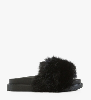 Papuci dama Puffu Negre