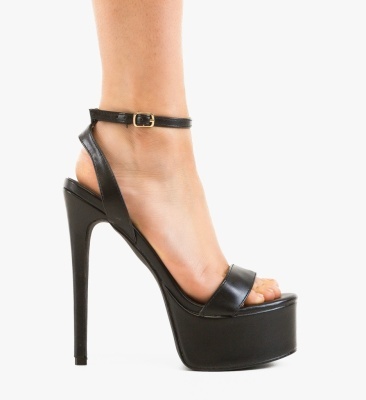 Sandale cu toc Barbys Negre 2