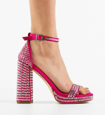 Sandale cu toc Breda Fuchsia