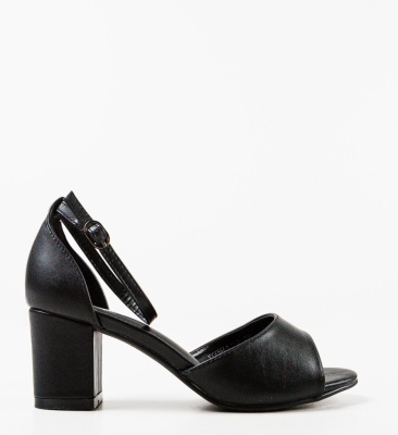 Sandale cu toc Bride Negre 2