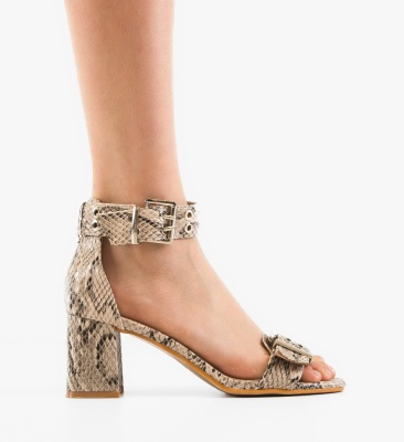 Sandale cu toc Haider Animal Print