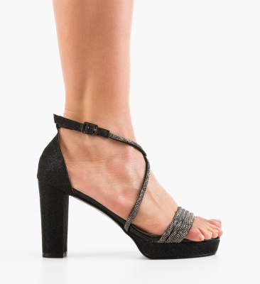 Sandale cu toc Hana Negre