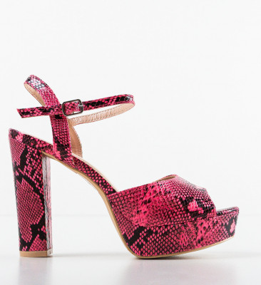 Sandale cu toc Joff Fuchsia