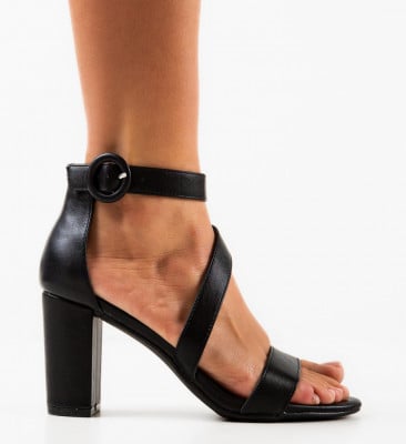 Sandale cu toc Kelemen Negre 2