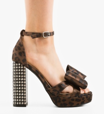 Sandale cu toc Lenna Print