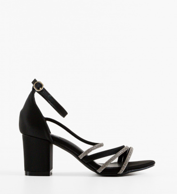 Sandale cu toc Lynia Negre