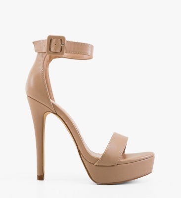 Sandale cu toc Mizze Nude