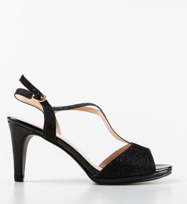 Sandale cu toc Nuha Negre